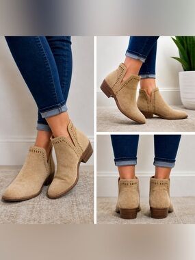 Lucky Brand Francee Suede Leather Ankle Boots